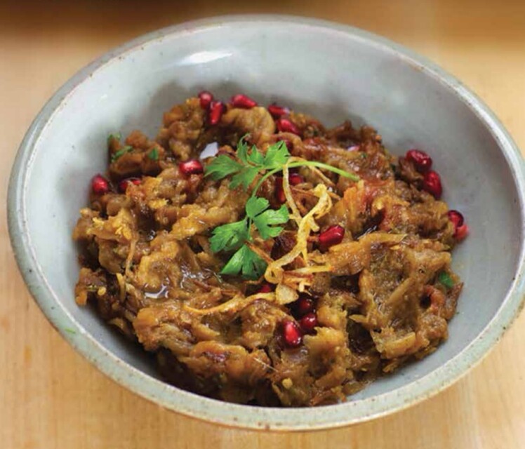 خوراک بادمجان و انار ( EGGPLANT + POMEGRANATE SPREAD )